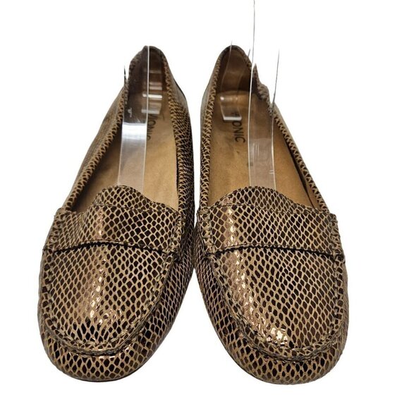Vionic Larrun Penny Loafers Shoes Gold Women's Size 9.5 Metallic Business Career - Picture 6 of 10